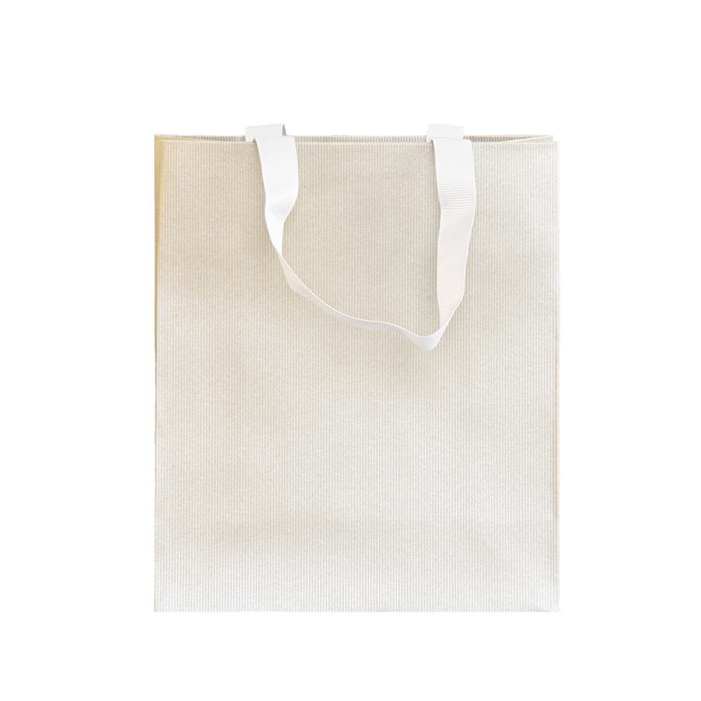 Tasche silber mit Struktur und Band