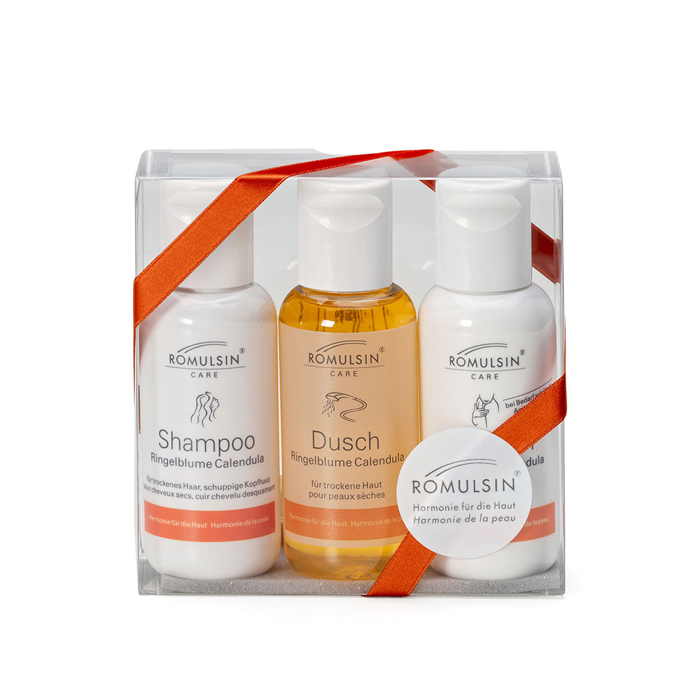 Romulsin Set Ringelblume Schachtel Dusch/Emulsion/Shampoo 3x100 ml