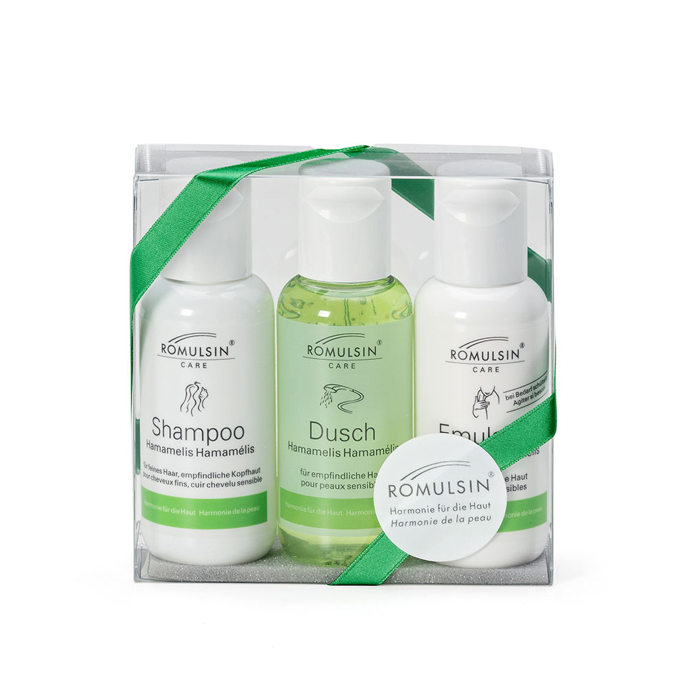 Romulsin Set Hamamelis Schachtel Dusch/Emulsion/Shampoo 3x100 ml